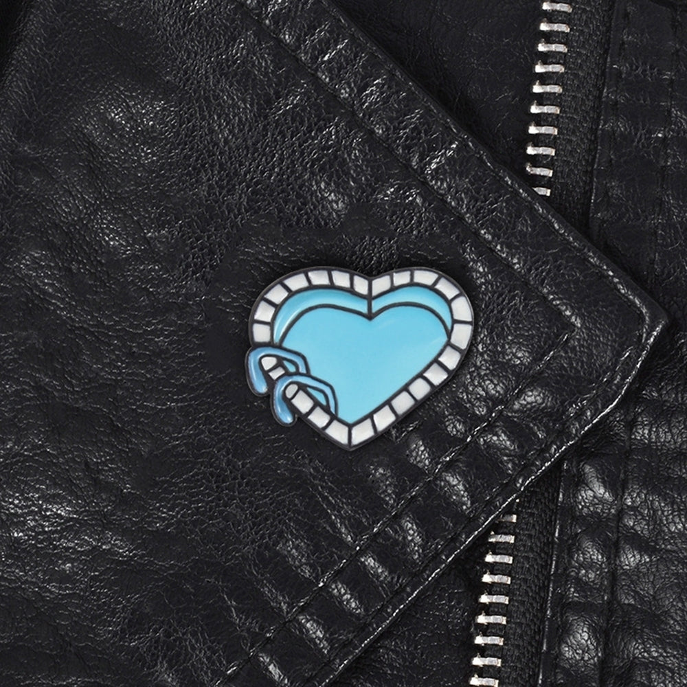 Cartoon Enamel Love Heart Swimming Pool Badge Collar Lapel Brooch Pin Jewelry Image 2