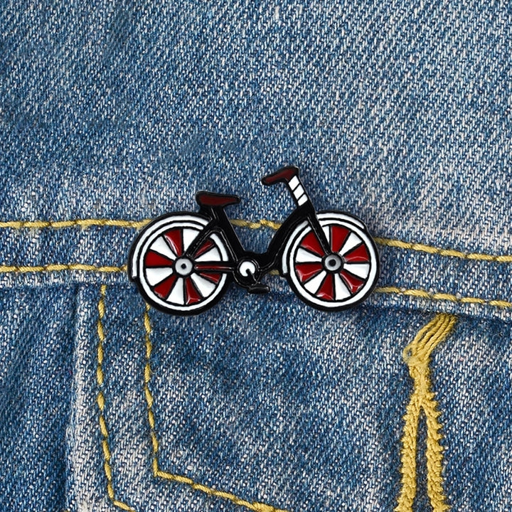 Cartoon Enamel Bicycle Badge Collar Lapel Brooch Pin Clothes Jewelry Bag Decor Image 1