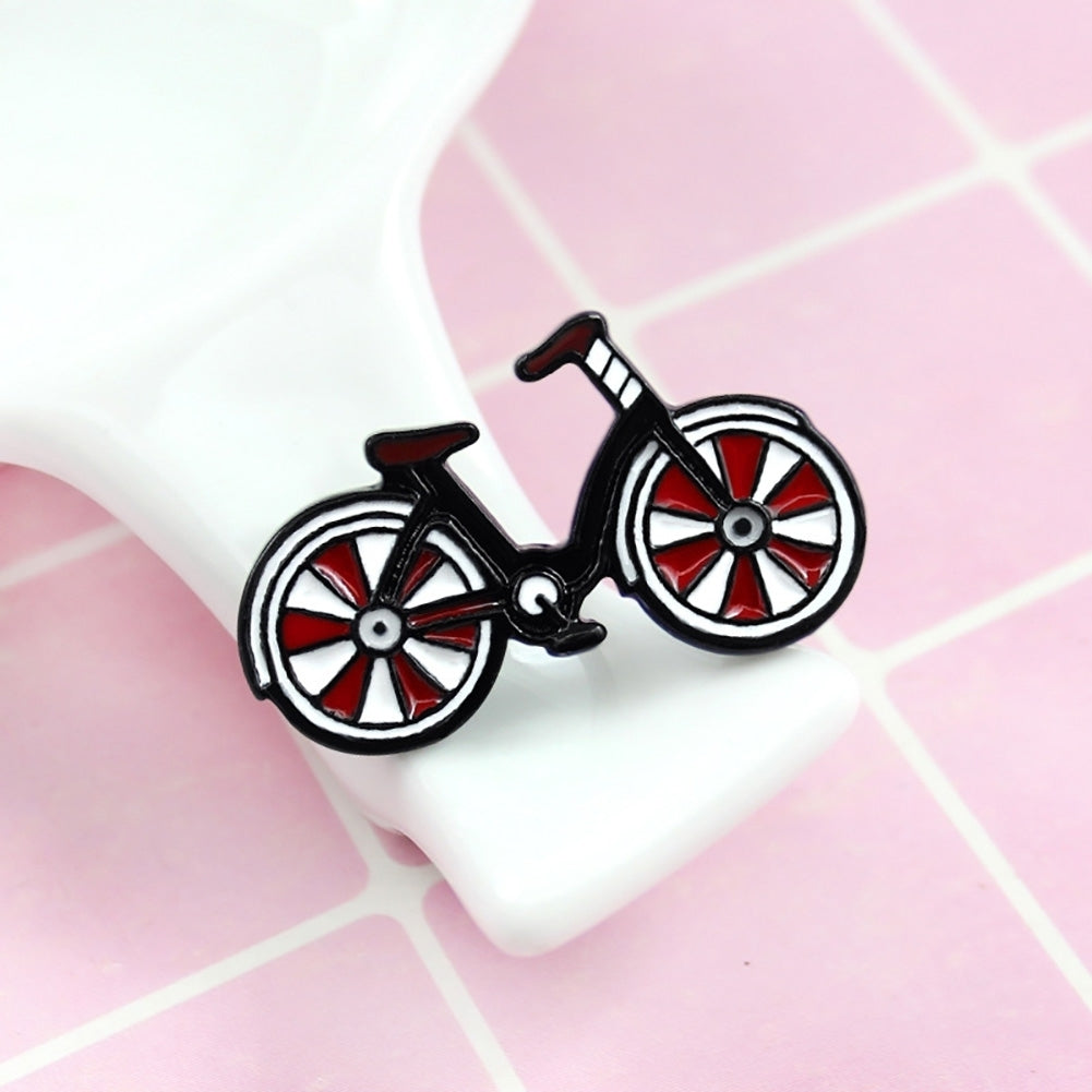 Cartoon Enamel Bicycle Badge Collar Lapel Brooch Pin Clothes Jewelry Bag Decor Image 8