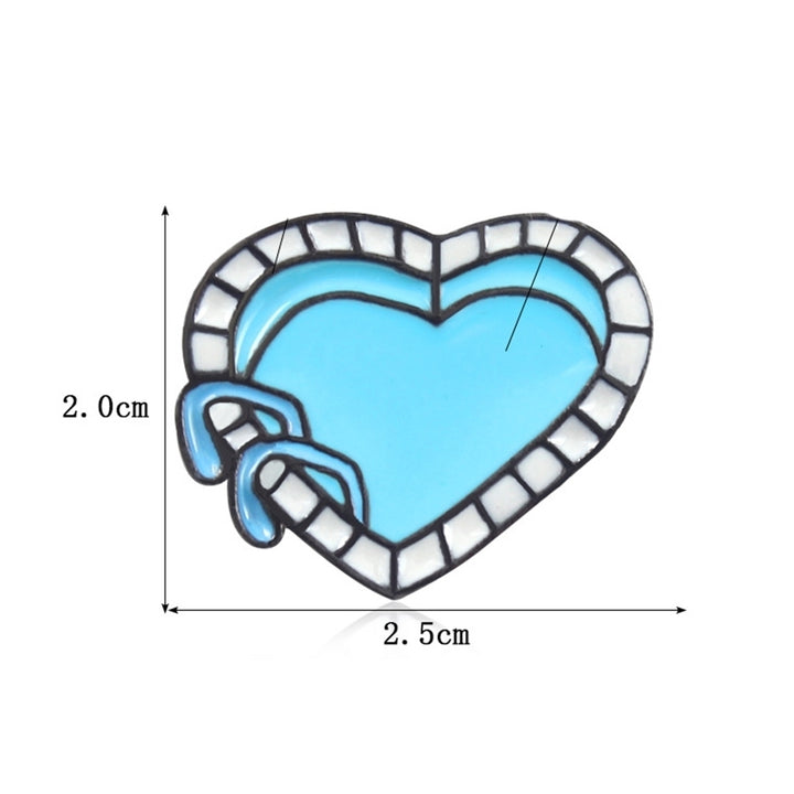 Cartoon Enamel Love Heart Swimming Pool Badge Collar Lapel Brooch Pin Jewelry Image 10