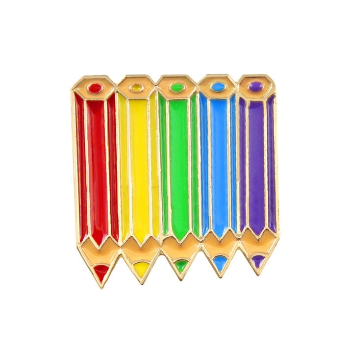 Cartoon Multicolored Pencils Badge Collar Lapel Brooch Pin Jewelry Decor Gift Image 10