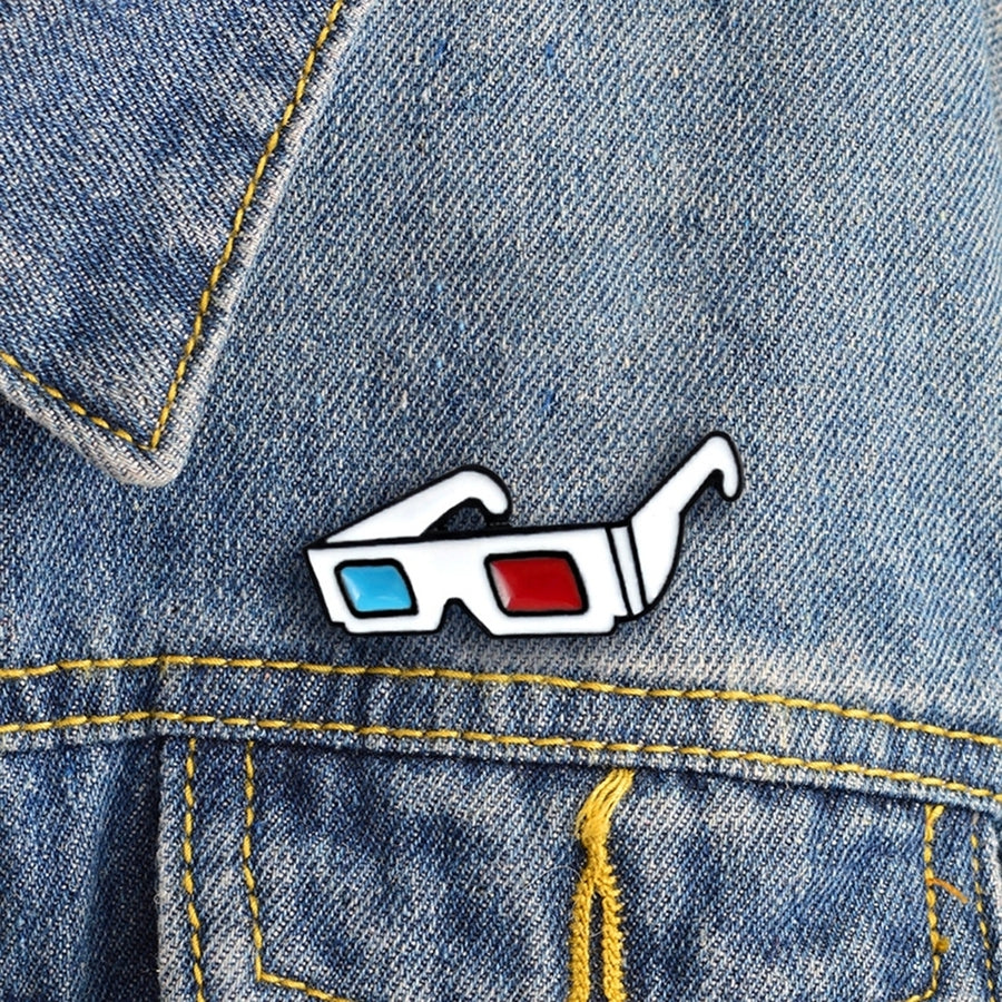 Fashion 3D Sunglasses Badge Collar Lapel Brooch Pin Clothes Jewelry Bag Decor Image 1