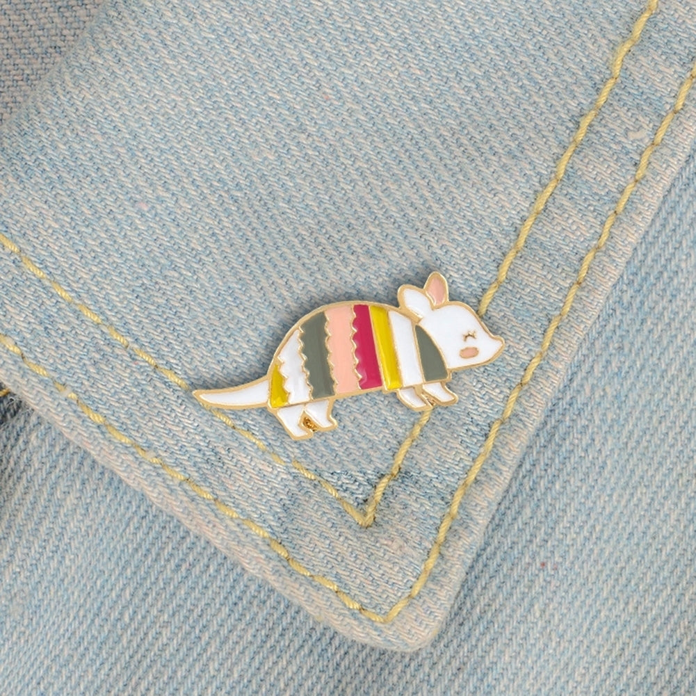 Cute Cartoon Rainbow Mouse Enamel Badge Lapel Brooch Pin Clothes Jewelry Decor Image 3