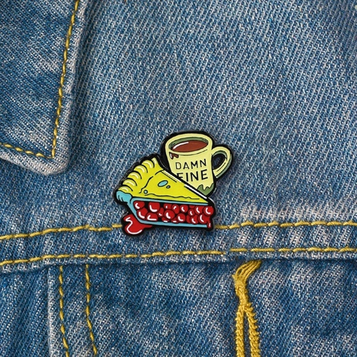 Cartoon Enamel Cake Coffee Cup Badge Collar Lapel Brooch Pin Clothes Jewelry Image 1