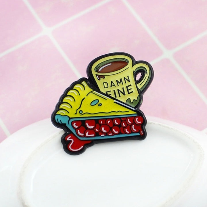 Cartoon Enamel Cake Coffee Cup Badge Collar Lapel Brooch Pin Clothes Jewelry Image 4