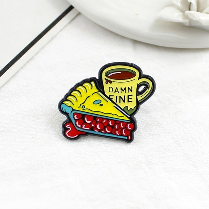 Cartoon Enamel Cake Coffee Cup Badge Collar Lapel Brooch Pin Clothes Jewelry Image 6