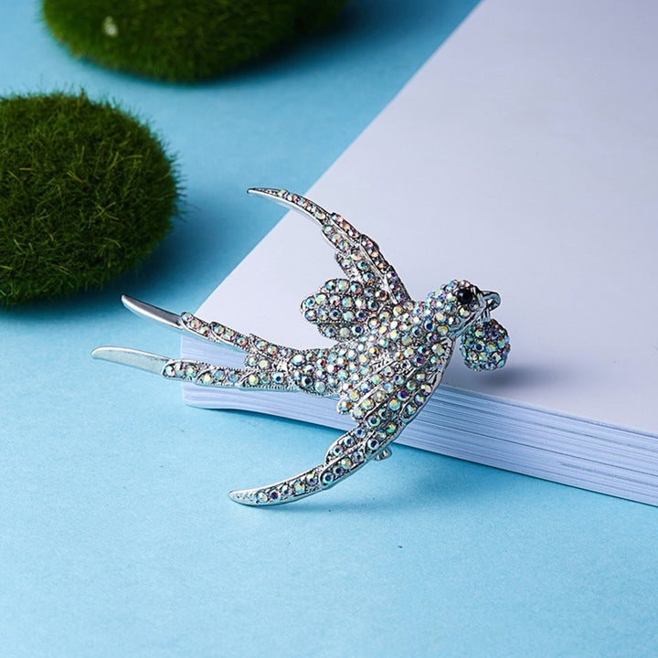 Fashion Women Rhinestone Swallow Bird Collar Brooch Pin Lapel Clothes Jewelry Image 7