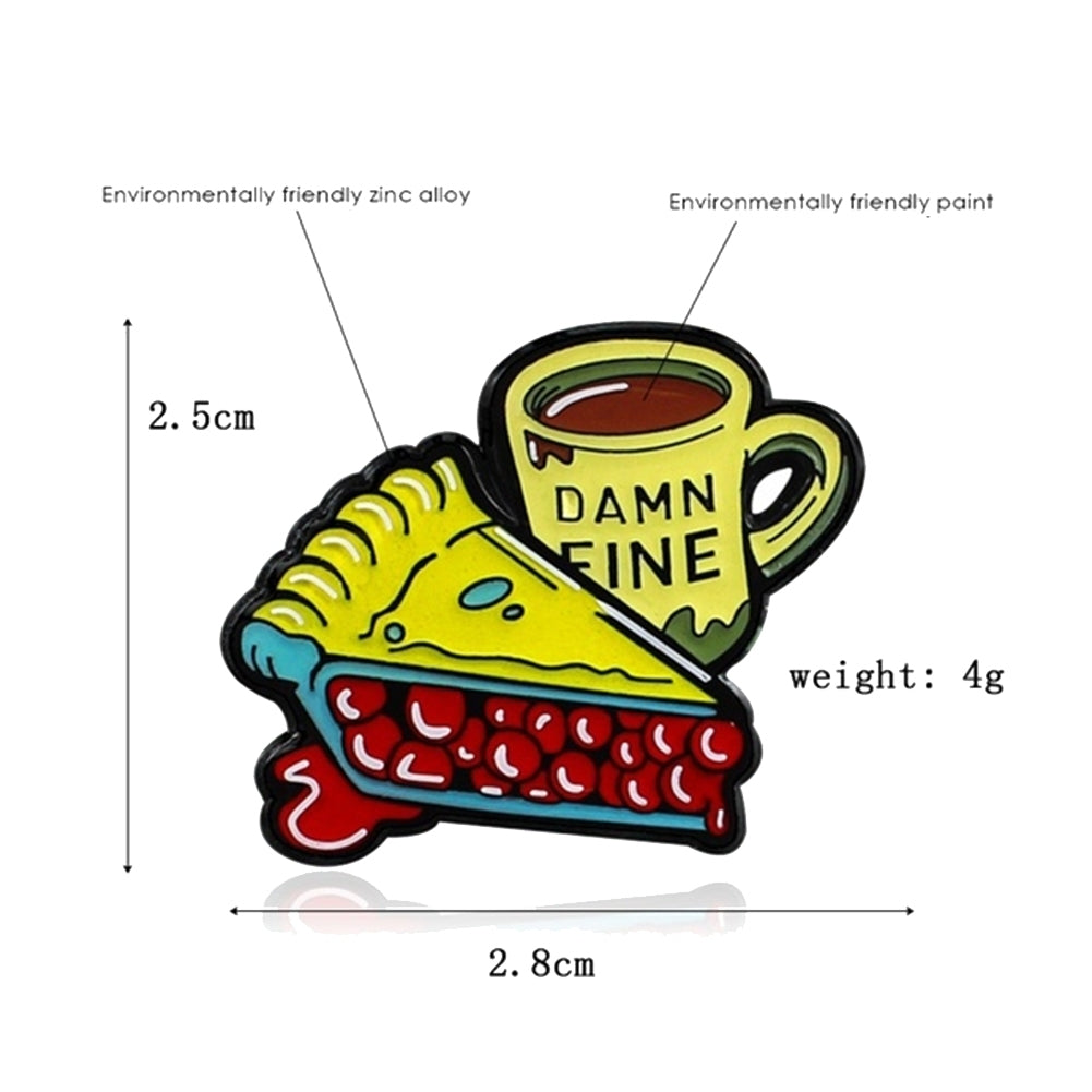 Cartoon Enamel Cake Coffee Cup Badge Collar Lapel Brooch Pin Clothes Jewelry Image 10