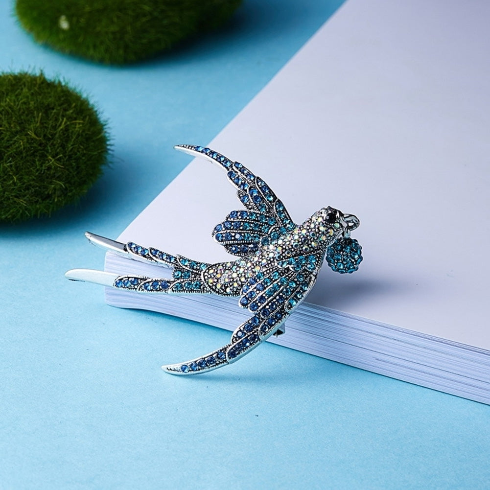 Fashion Women Rhinestone Swallow Bird Collar Brooch Pin Lapel Clothes Jewelry Image 9