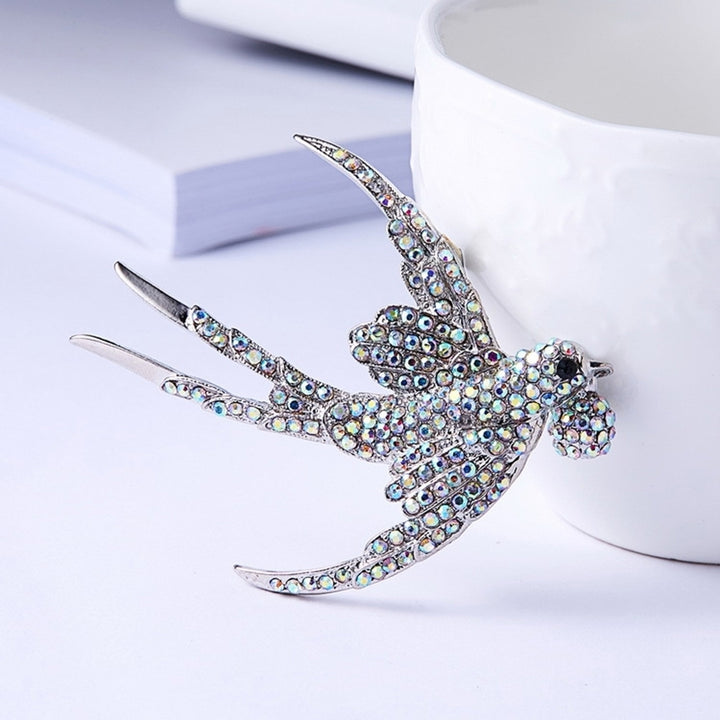 Fashion Women Rhinestone Swallow Bird Collar Brooch Pin Lapel Clothes Jewelry Image 10