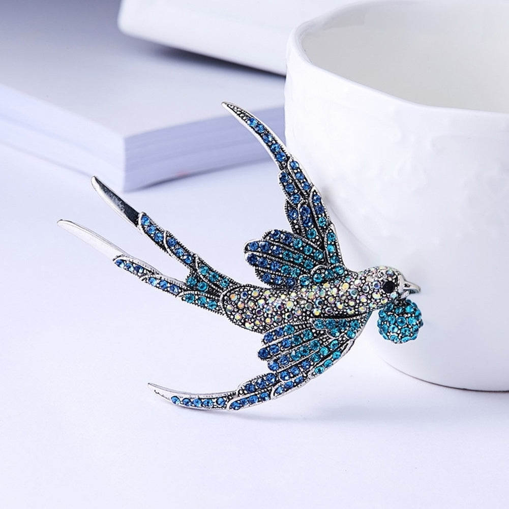 Fashion Women Rhinestone Swallow Bird Collar Brooch Pin Lapel Clothes Jewelry Image 11