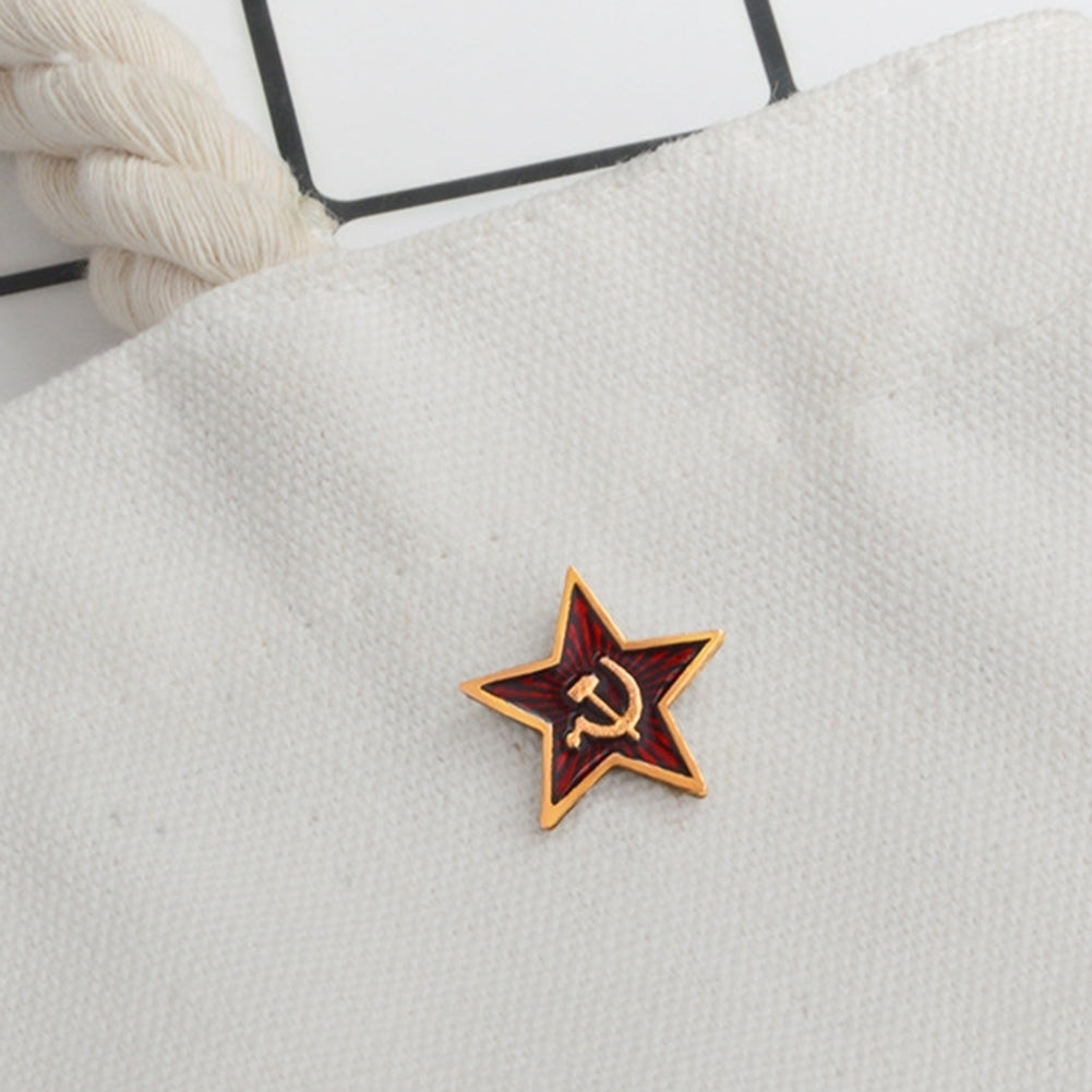 Unisex Star Hammer Sickle Communism Symbol Enamel Brooch Pin Lapel Collar Badge Image 3