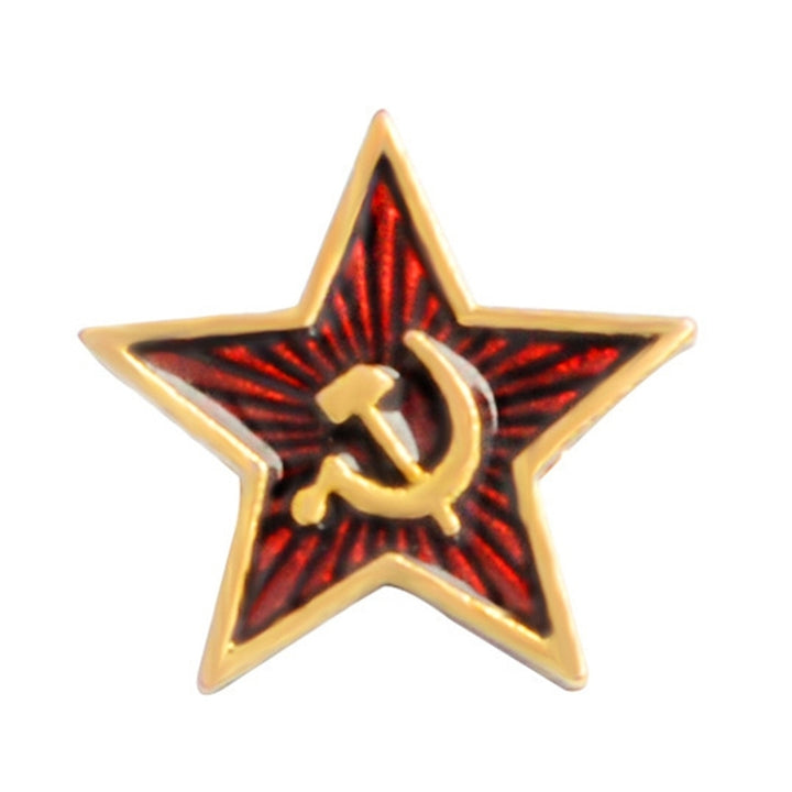 Unisex Star Hammer Sickle Communism Symbol Enamel Brooch Pin Lapel Collar Badge Image 6