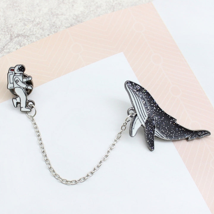 Unisex Astronaut Whale Enamel Badge Lapel Brooch Pin Clothing Collar Jewelry Image 7