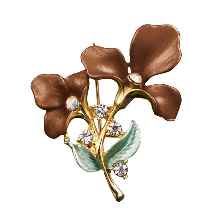 Elegant Women Flower Rhinestone Inlaid Brooch Pin Hat Lapel Shirt Dress Badge Image 1