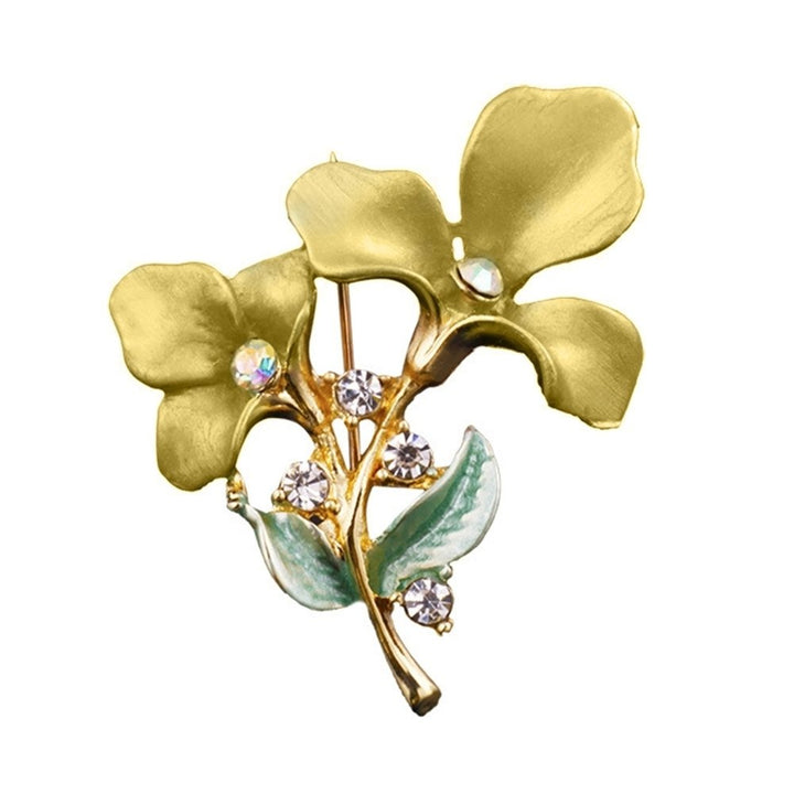 Elegant Women Flower Rhinestone Inlaid Brooch Pin Hat Lapel Shirt Dress Badge Image 3