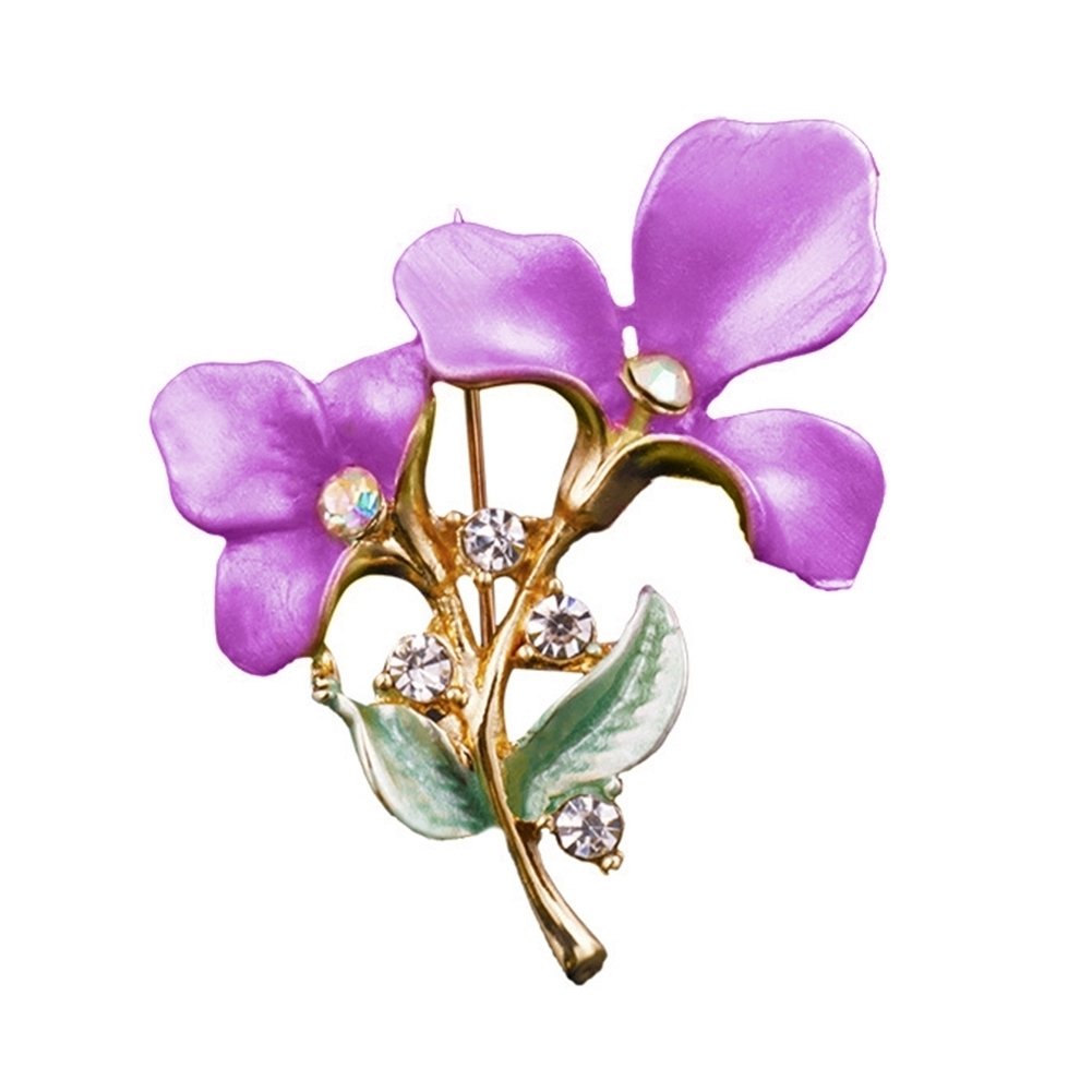 Elegant Women Flower Rhinestone Inlaid Brooch Pin Hat Lapel Shirt Dress Badge Image 4