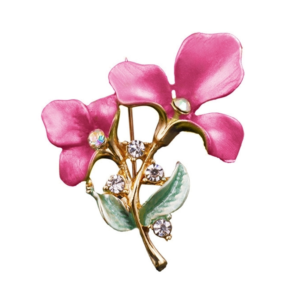 Elegant Women Flower Rhinestone Inlaid Brooch Pin Hat Lapel Shirt Dress Badge Image 6