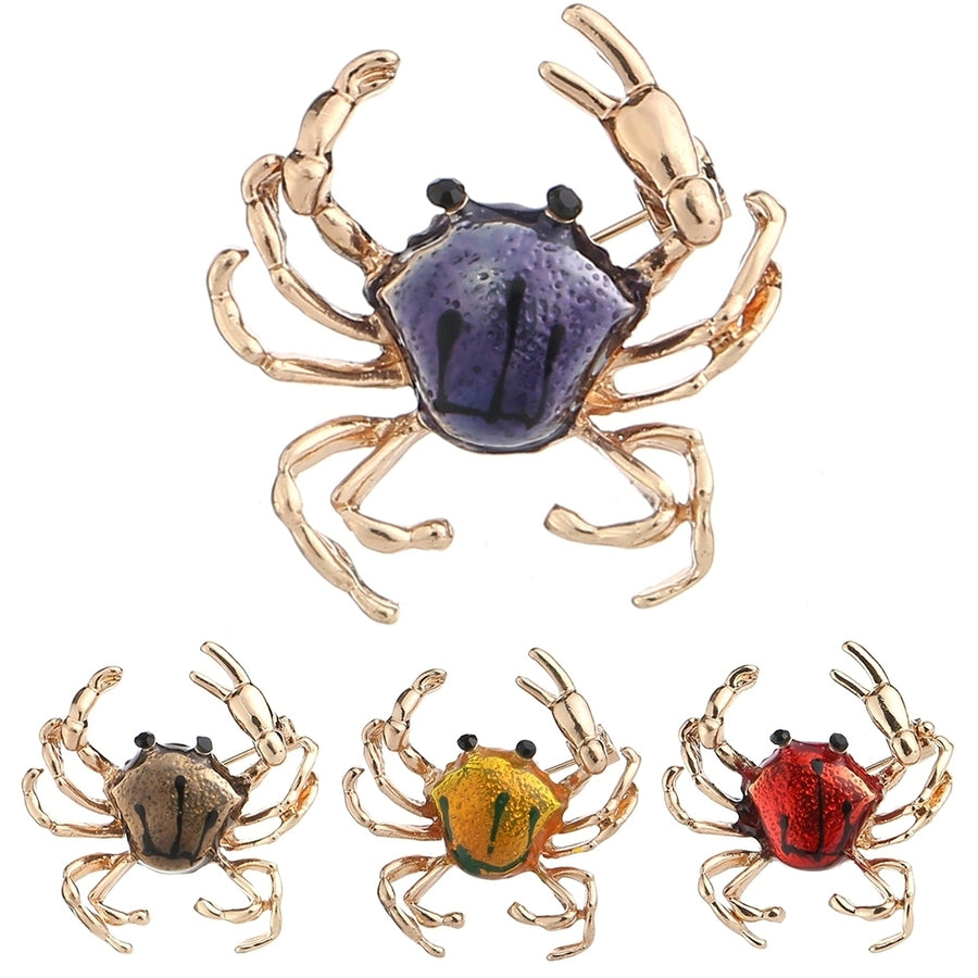 Cute Women Crab Shape Enamel Brooch Pin Shirt Sweater Neck Clip Backpack Badge Image 1