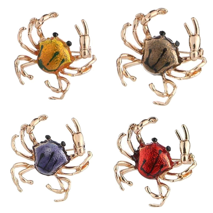 Cute Women Crab Shape Enamel Brooch Pin Shirt Sweater Neck Clip Backpack Badge Image 2