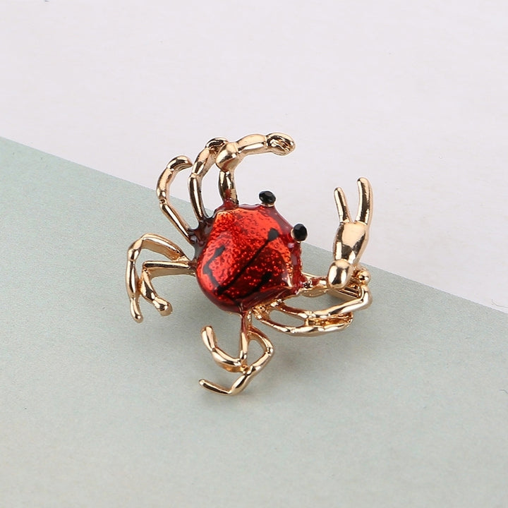 Cute Women Crab Shape Enamel Brooch Pin Shirt Sweater Neck Clip Backpack Badge Image 4