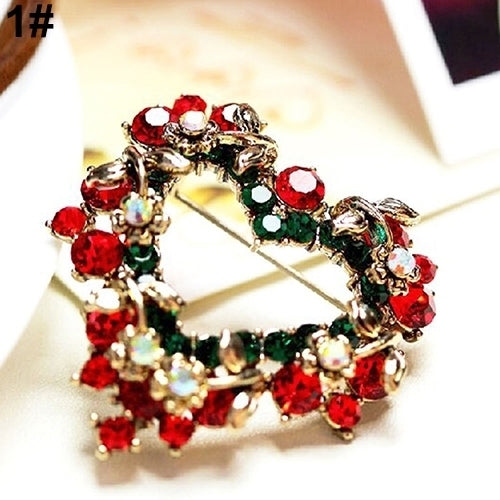 Wedding Party Christmas Lovely Gift Jewelry Rhinestone Enamel Alloy Brooch Pin Image 2