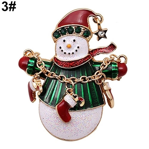 Wedding Party Christmas Lovely Gift Jewelry Rhinestone Enamel Alloy Brooch Pin Image 4