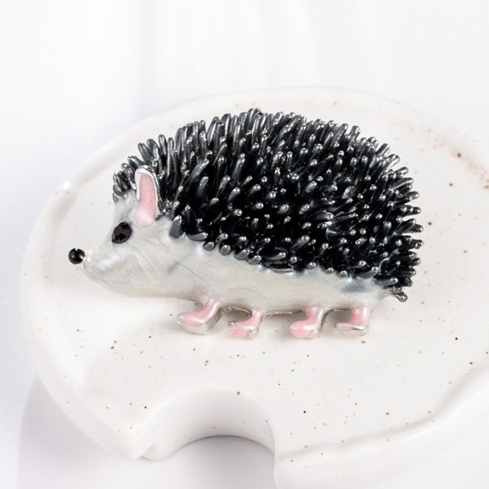 Cute Hedgehog Shape Brooch Pin Women Enamel Animal Jewelry Backpack Jacket Decor Image 2