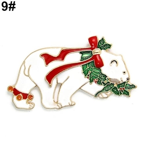 Wedding Party Christmas Lovely Gift Jewelry Rhinestone Enamel Alloy Brooch Pin Image 9