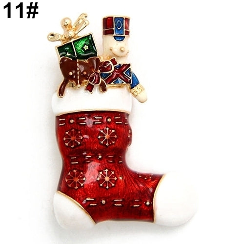 Wedding Party Christmas Lovely Gift Jewelry Rhinestone Enamel Alloy Brooch Pin Image 11