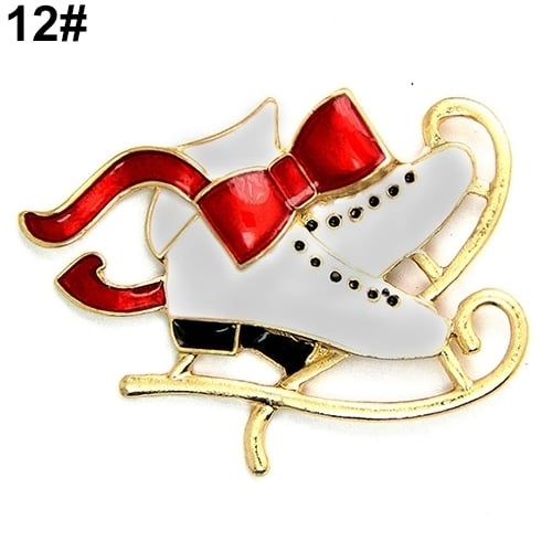 Wedding Party Christmas Lovely Gift Jewelry Rhinestone Enamel Alloy Brooch Pin Image 12