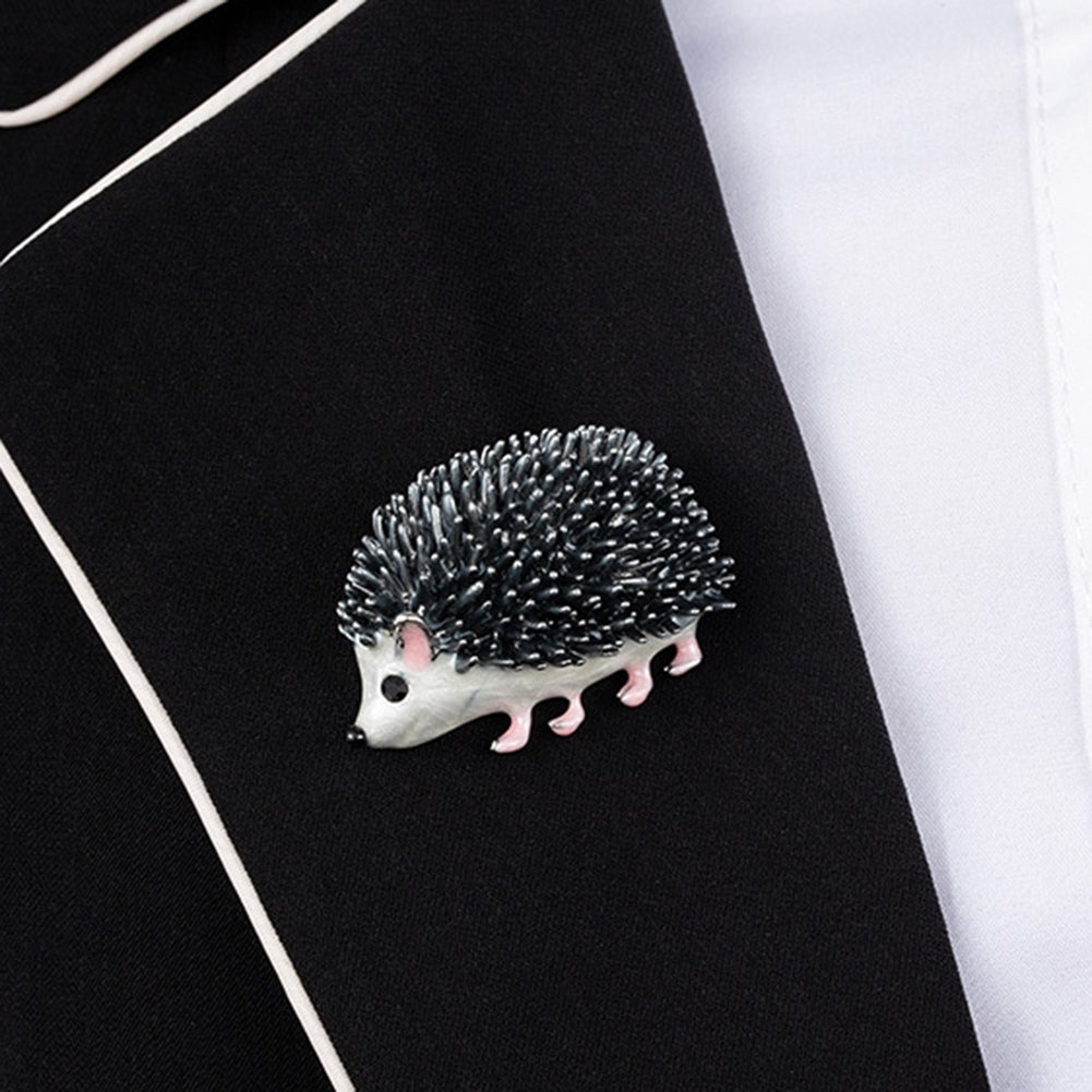 Cute Hedgehog Shape Brooch Pin Women Enamel Animal Jewelry Backpack Jacket Decor Image 6