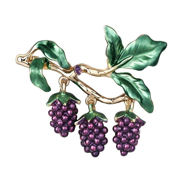 Creative Women Grape Enamel Lapel Brooch Pin Suit Dress Sweater Scarf Jewelry Image 1