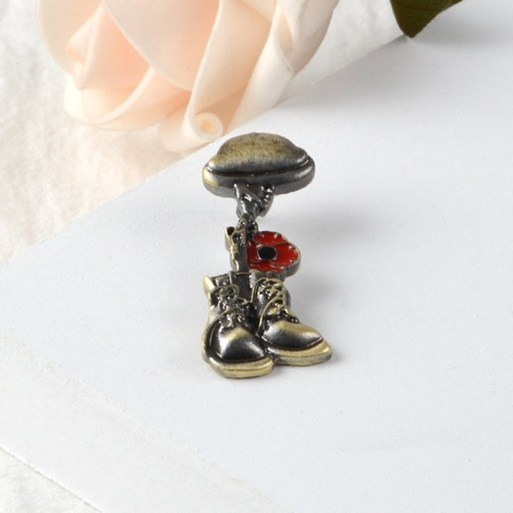 Remembrance Soldier Veteran Helmet Boot Enamel Brooch Pin Shirt Jacket Badge Image 4