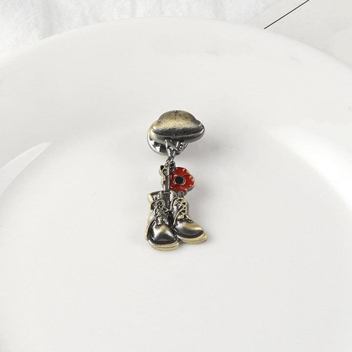 Remembrance Soldier Veteran Helmet Boot Enamel Brooch Pin Shirt Jacket Badge Image 6