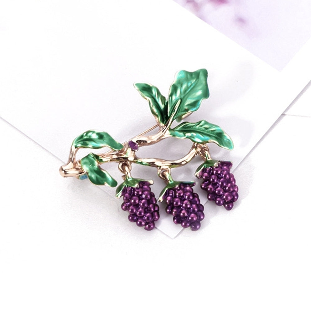 Creative Women Grape Enamel Lapel Brooch Pin Suit Dress Sweater Scarf Jewelry Image 4