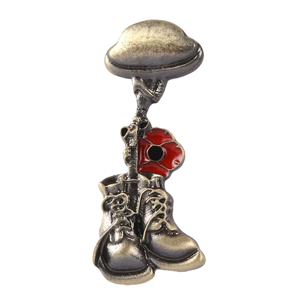 Remembrance Soldier Veteran Helmet Boot Enamel Brooch Pin Shirt Jacket Badge Image 8