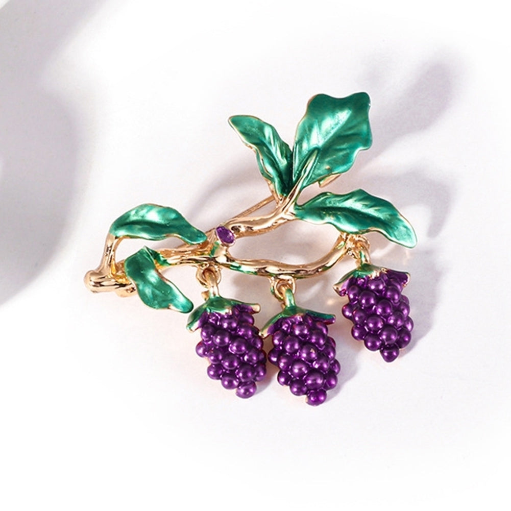 Creative Women Grape Enamel Lapel Brooch Pin Suit Dress Sweater Scarf Jewelry Image 4