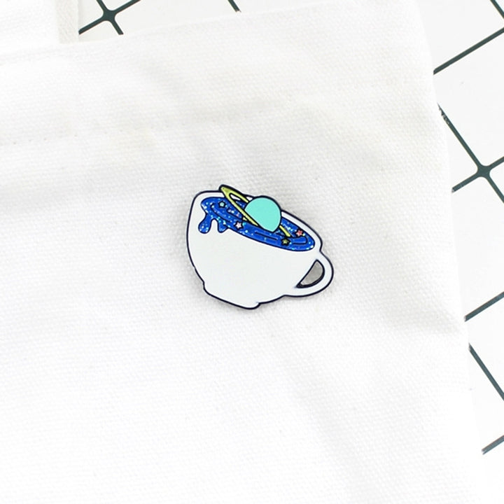 Creative Unisex Space Coffee Cup Enamel Brooch Pin Bag Cap Jacket Badge Jewelry Image 7