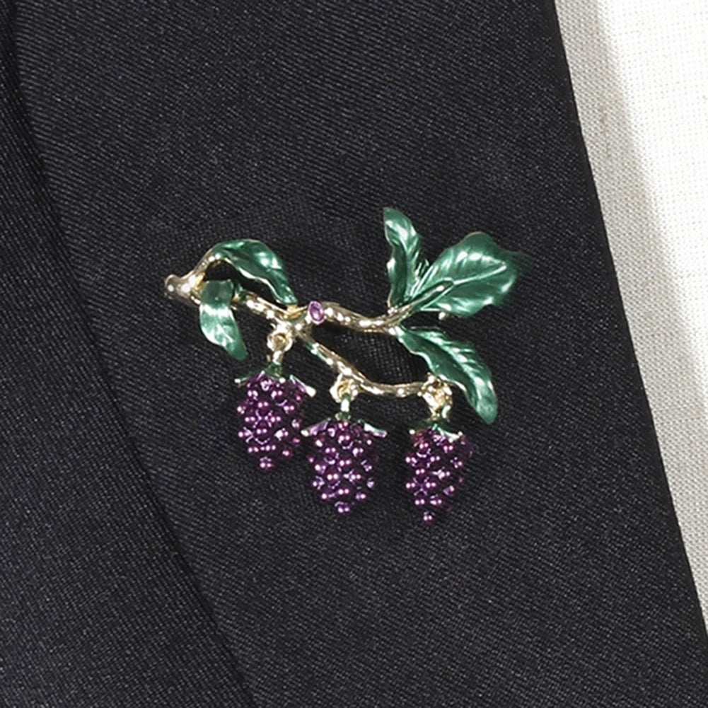 Creative Women Grape Enamel Lapel Brooch Pin Suit Dress Sweater Scarf Jewelry Image 7