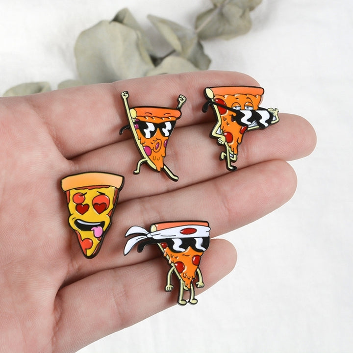 Funny Cartoon Pizza Enamel Brooch Pin Bag Shirt Collar Lapel Badge Jewelry Gift Image 3