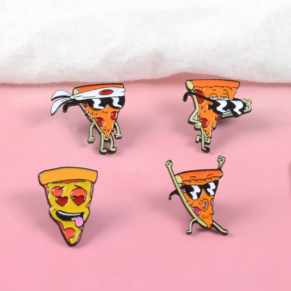 Funny Cartoon Pizza Enamel Brooch Pin Bag Shirt Collar Lapel Badge Jewelry Gift Image 4