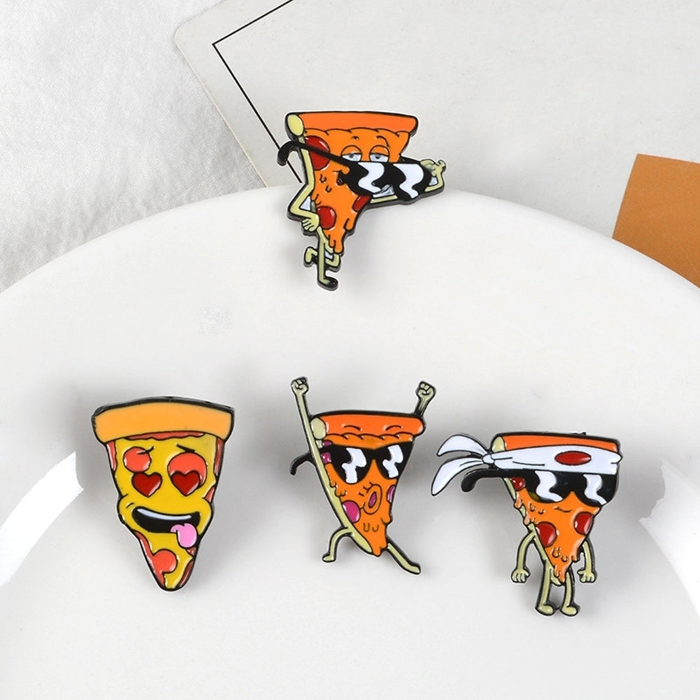 Funny Cartoon Pizza Enamel Brooch Pin Bag Shirt Collar Lapel Badge Jewelry Gift Image 4