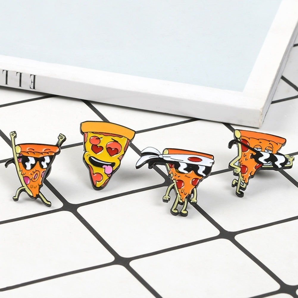 Funny Cartoon Pizza Enamel Brooch Pin Bag Shirt Collar Lapel Badge Jewelry Gift Image 7