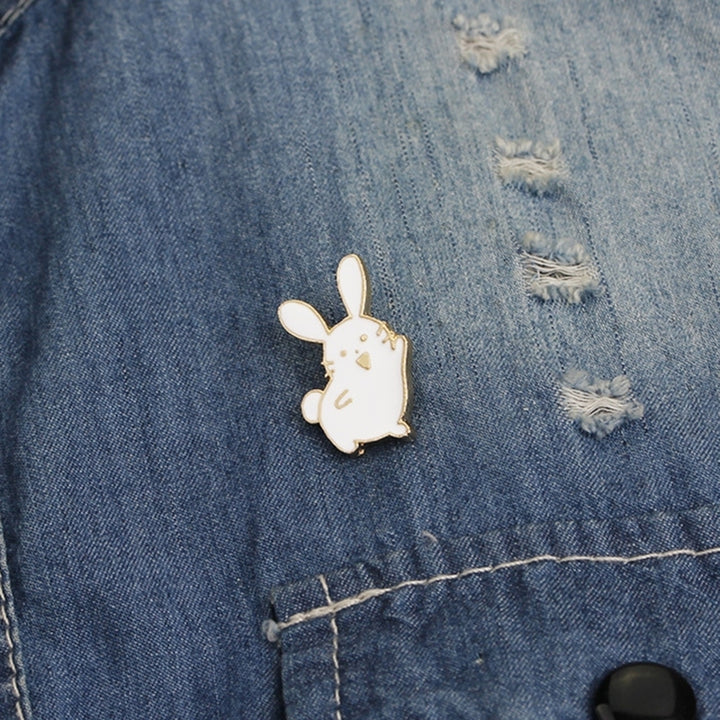 Cute Women Cartoon Rabbit Brooch Pin Enamel Denim Backpack Badge Jewelry Gift Image 1