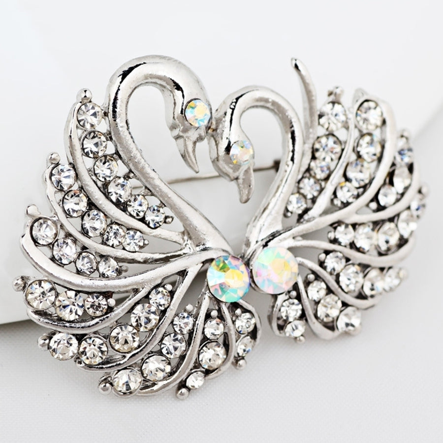 Stylish Elegant Womens Swan Brooch Pin Bridal Wedding Party Daily Jewelry Gift Image 1