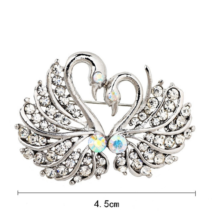 Stylish Elegant Womens Swan Brooch Pin Bridal Wedding Party Daily Jewelry Gift Image 4