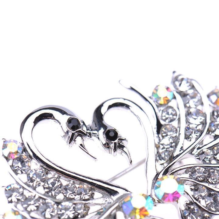 Stylish Elegant Womens Swan Brooch Pin Bridal Wedding Party Daily Jewelry Gift Image 4