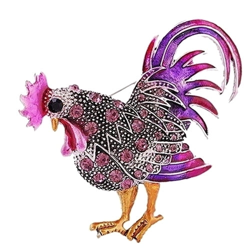 Creative Big Rooster Shape Rhinestone Brooch Pin Jewelry Party Xmas Gift Image 1