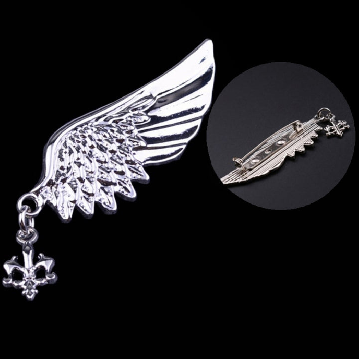 Retro Alloy Single Wing Shape Brooch Pin Men Jewelry Decor Clothes Accessories Image 4